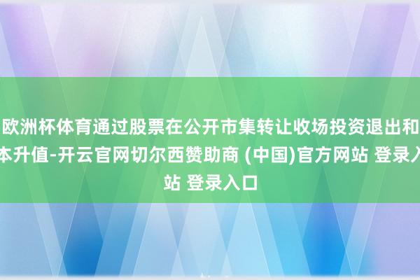 欧洲杯体育通过股票在公开市集转让收场投资退出和老本升值-开云官网切尔西赞助商 (中国)官方网站 登录入口