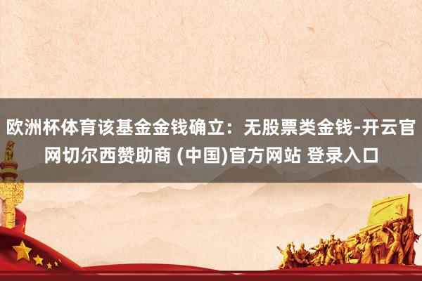 欧洲杯体育该基金金钱确立：无股票类金钱-开云官网切尔西赞助商 (中国)官方网站 登录入口